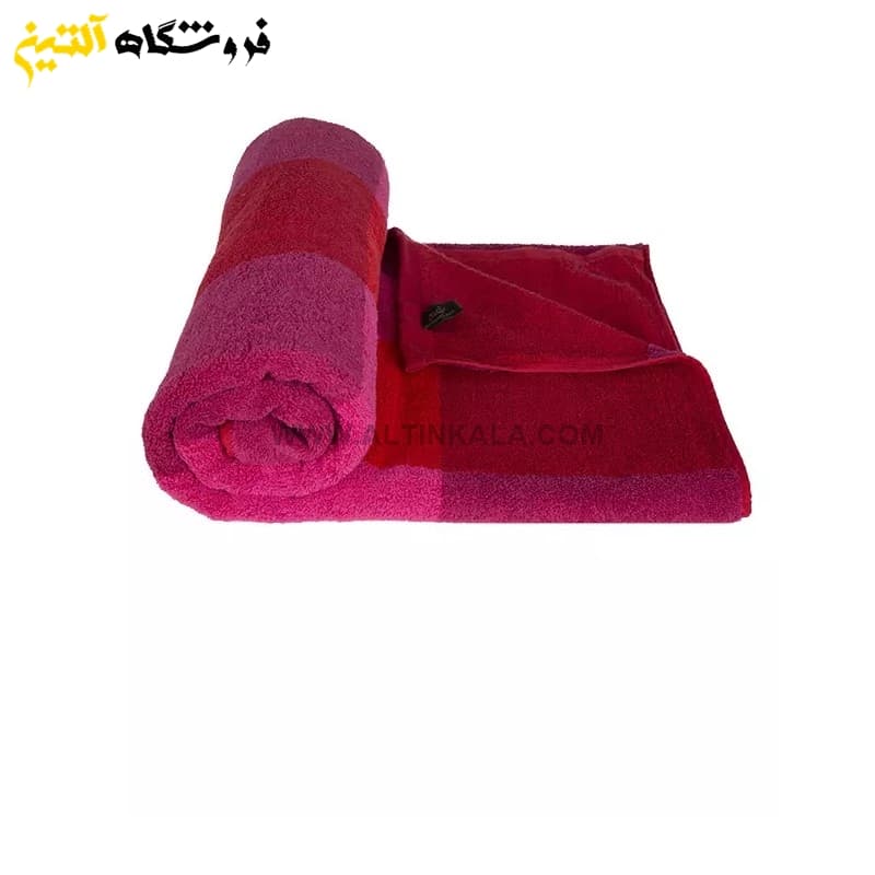 حوله دستی برق لامع مدل بنین قرمز 40×80 — تصویر ۲