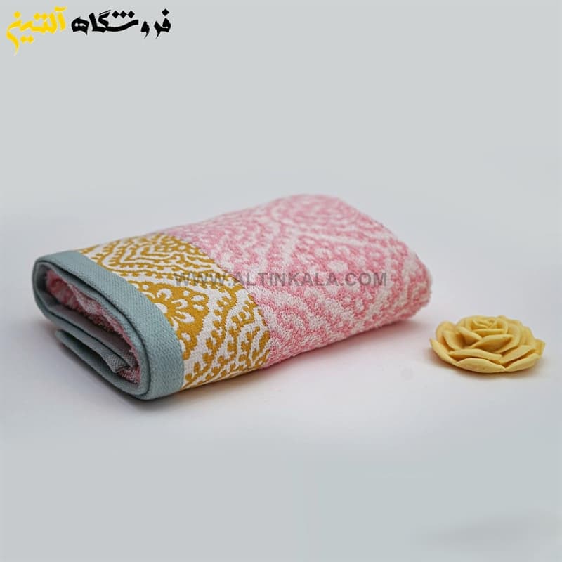 حوله دستی برق لامع مدل ایپک صورتی 40×80