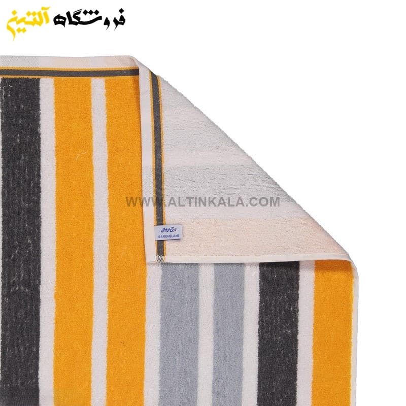 حوله دستی برق لامع مدل لادن نارنجی 40×80 — تصویر ۳