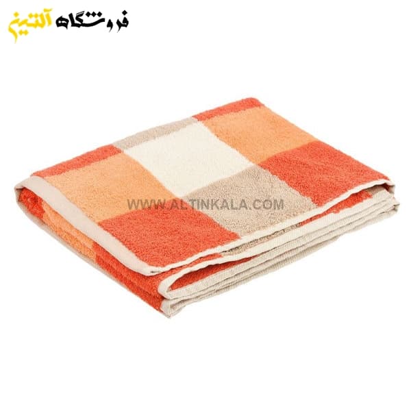 حوله دستی برق لامع مدل بنین نارنجی 40×80