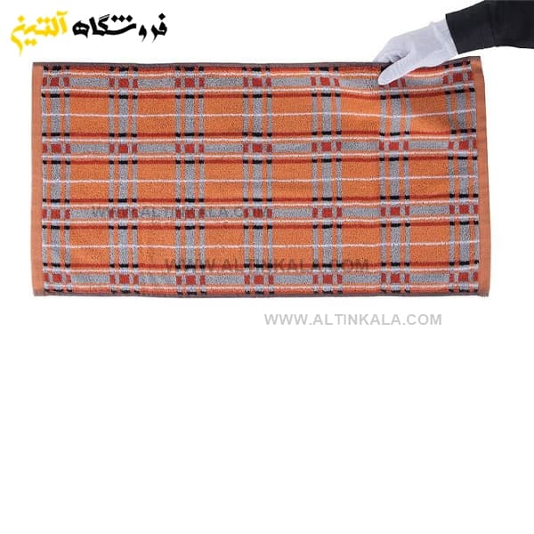 حوله دستی برق لامع مدل مدرن نارنجی 40×80 — تصویر ۴