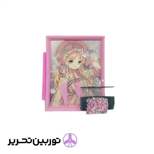 نقاشی الماسی قاب دار- صورتی