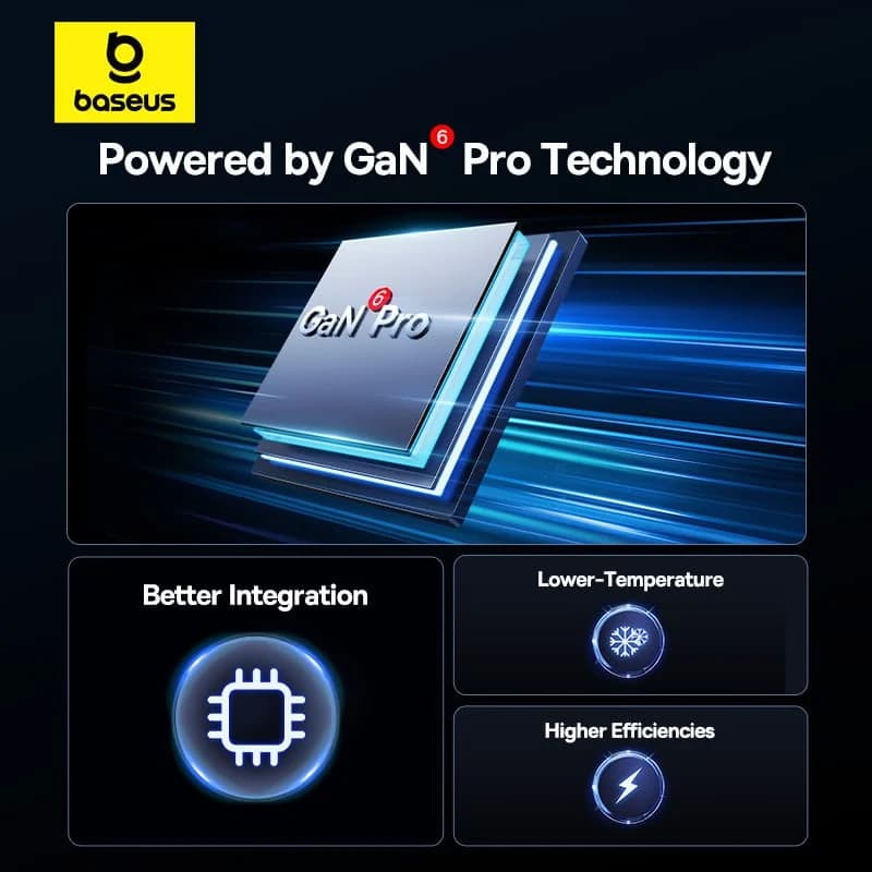 شارژر فست شارژ بیسوس 100وات Baseus GaN6 Pro EU P10162705112-00 (اورجینال با گارانتی) — تصویر ۷