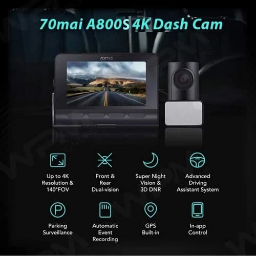 دوربین خودرو شیائومی Xiaomi 70mai A800SE Dash Cam Set new همراه دوربین عقب (اورجینال) — تصویر ۷