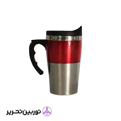 ماگ استیل درب دار – قرمز