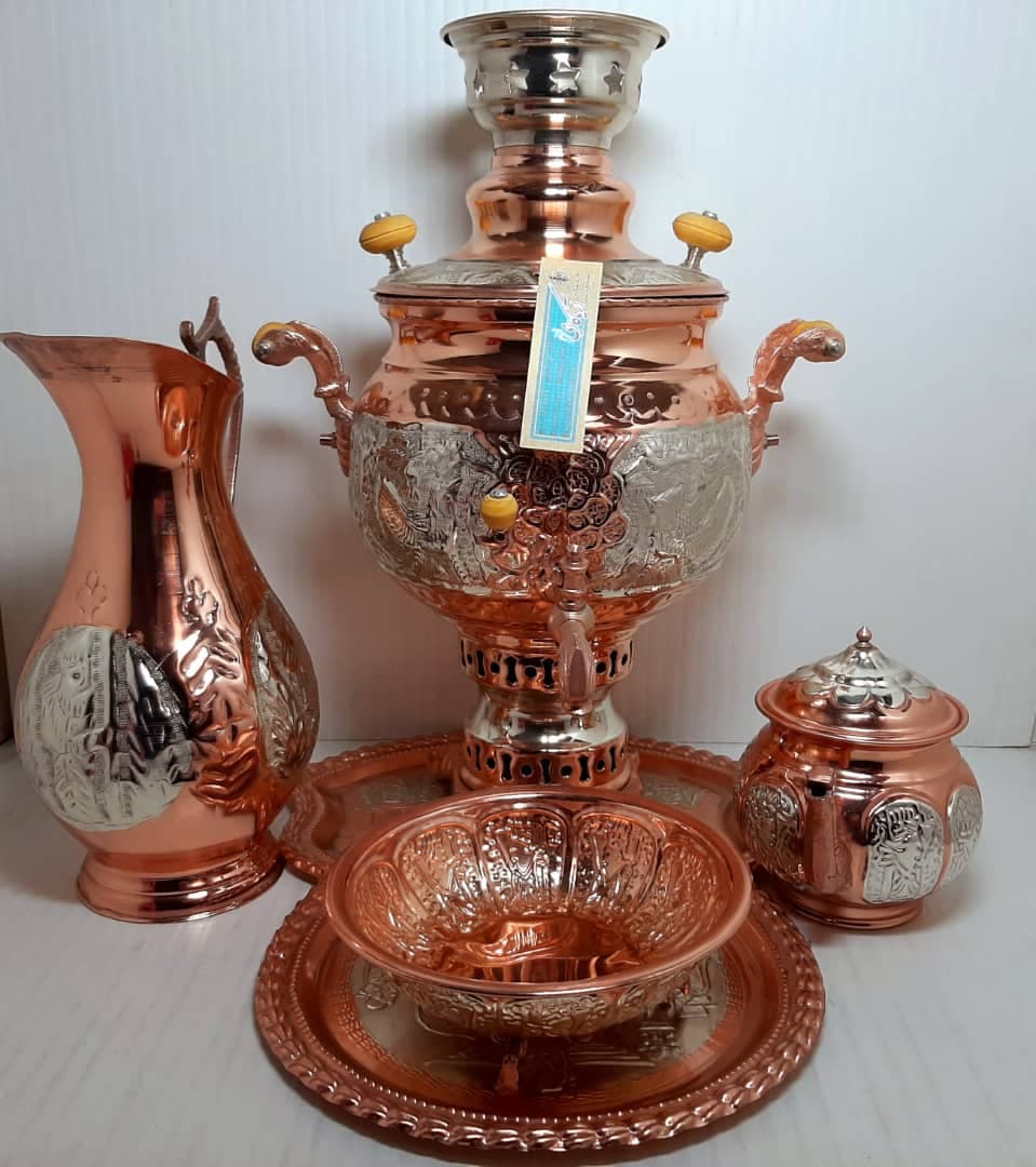 سماور مس آب نقره 4 لیتری با سرویس کامل نانو