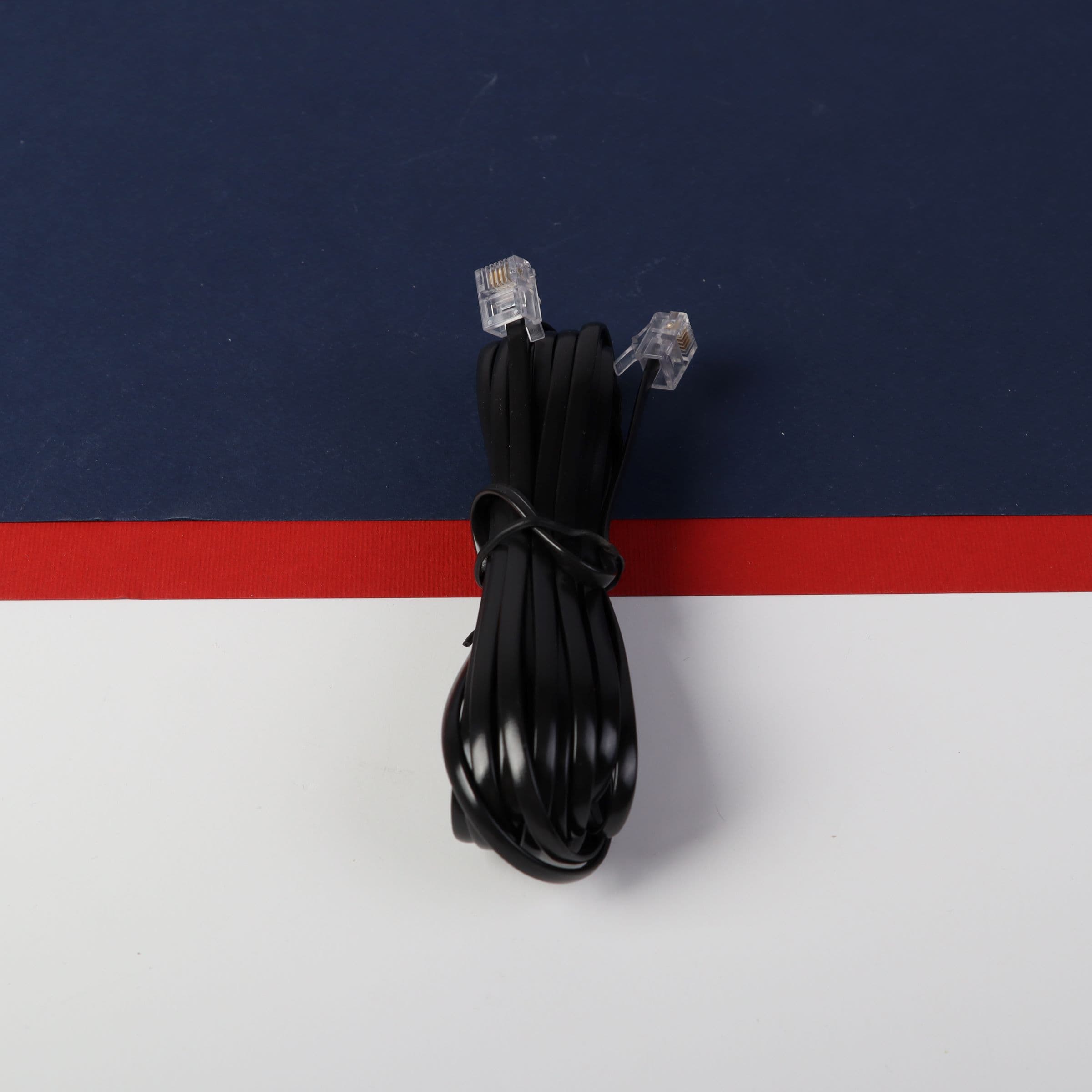 سیم تلفن دو سر سوکت مدل RJ11 طول 1 متر بسته 14 عددی — تصویر ۴