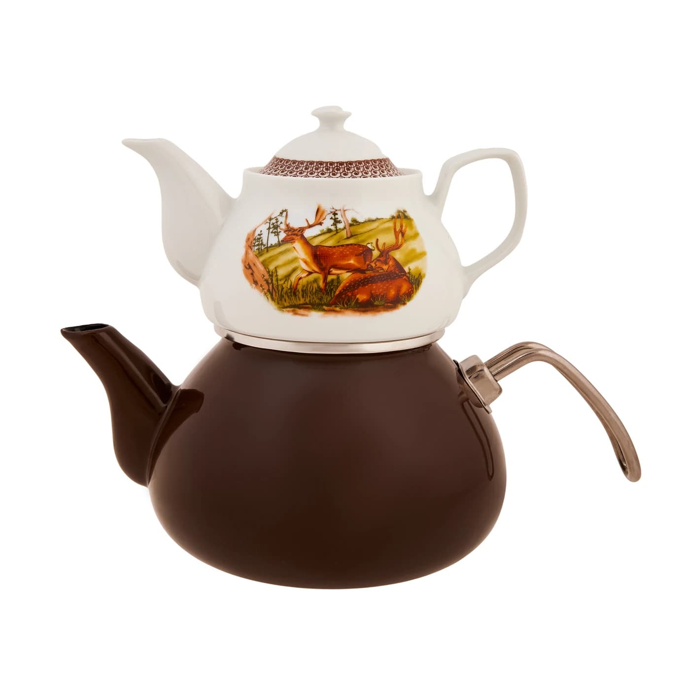 کتری و قوری 2.0 + 1.0 لیتر قهوه ای لجند کاراجا 153.03.08.1850