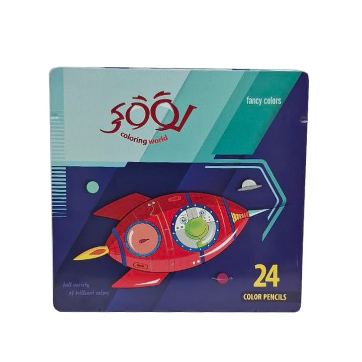 مداد رنگی 24 رنگ تخت فلز لوکی