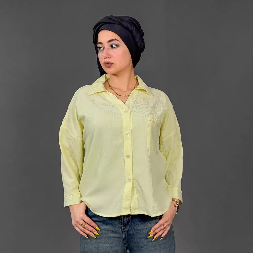شومیز دخترانه تک جیب کد 29969 — تصویر ۳