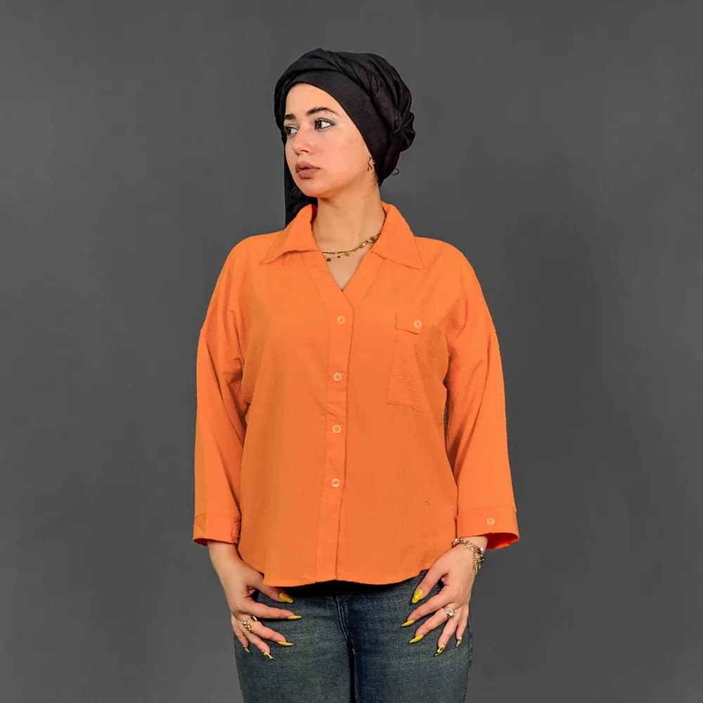 شومیز دخترانه تک جیب کد 29969 — تصویر ۸
