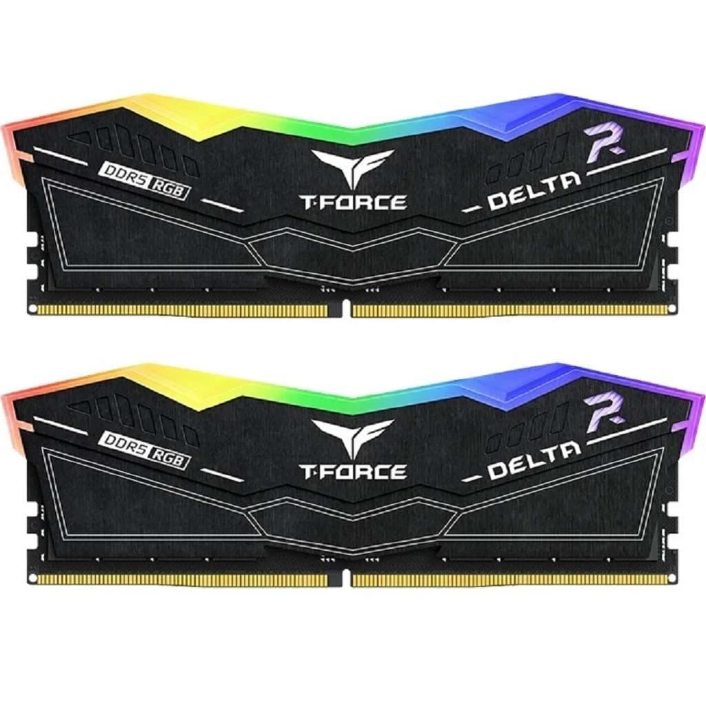 رم دو کاناله تیم گروپ مدل DELTA RGB DDR5 BLACK 6000MHz 32GB (16GB*2)