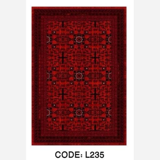 خرید فرش چاپی هازان ترک طرح قرمزسنتی L235(پس کرایه)