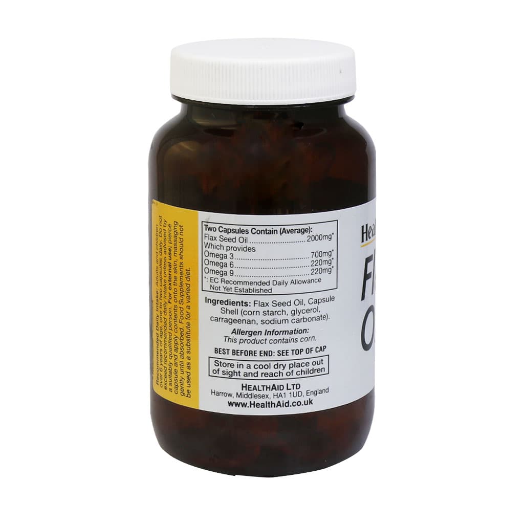 کپسول ژلاتینی فلکسید اویل مخصوص گیاهخواران هلث اید 60 عدد — تصویر ۳