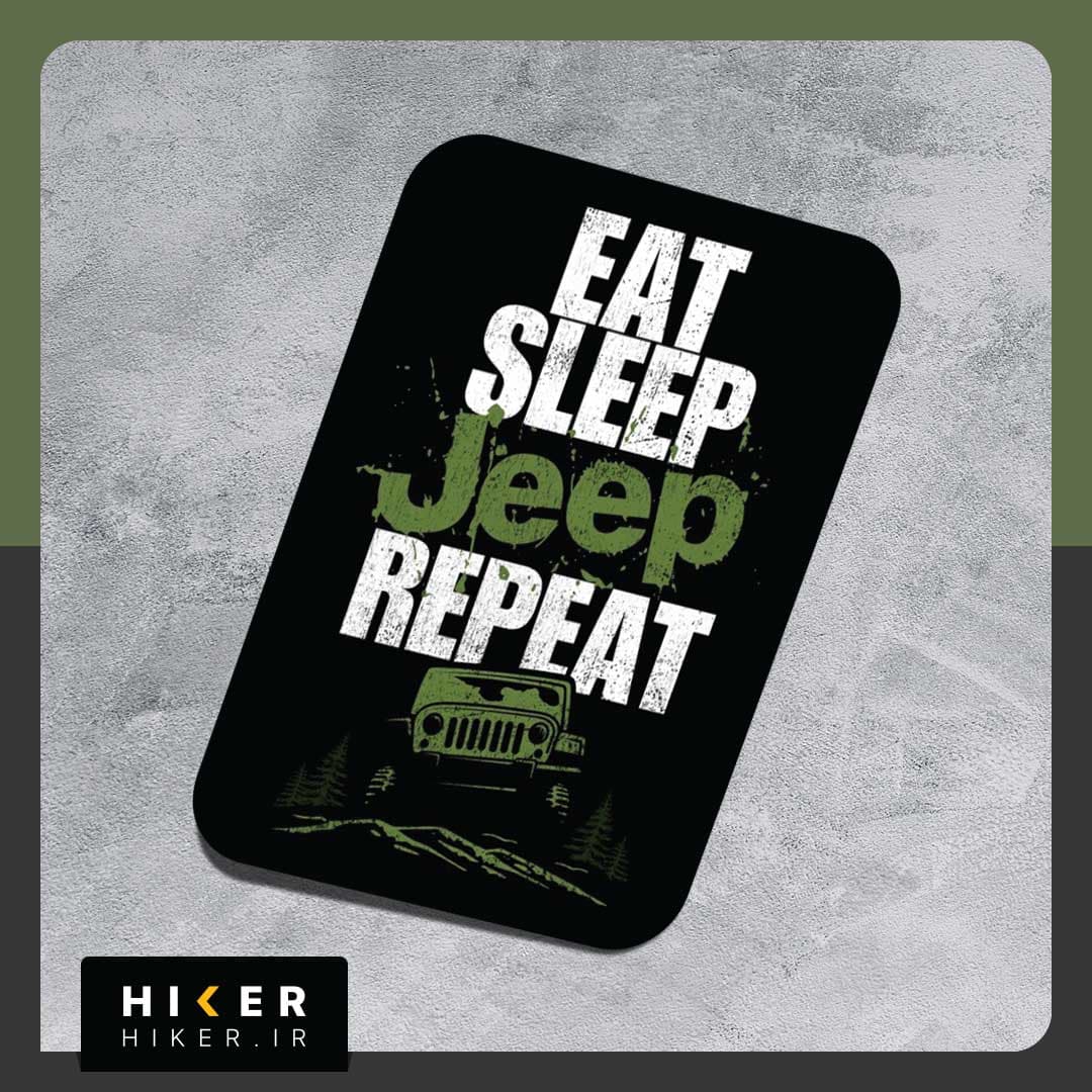 استیکر ۰۲۵۰ (Eat, Sleep, Jeep, Repeat) — تصویر ۴