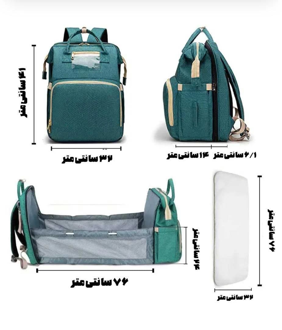 کوله پشتی لوازم نوزاد و جای خواب 2 کاره — تصویر ۸