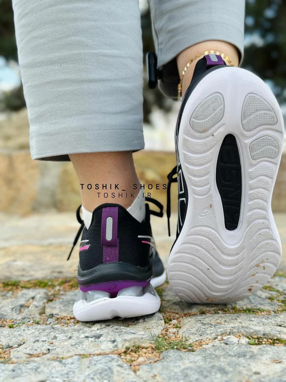 کفش اسیکس ژل کینسی مکس Asics GEL-KINSEI MAX مشکی بنفش — تصویر ۳
