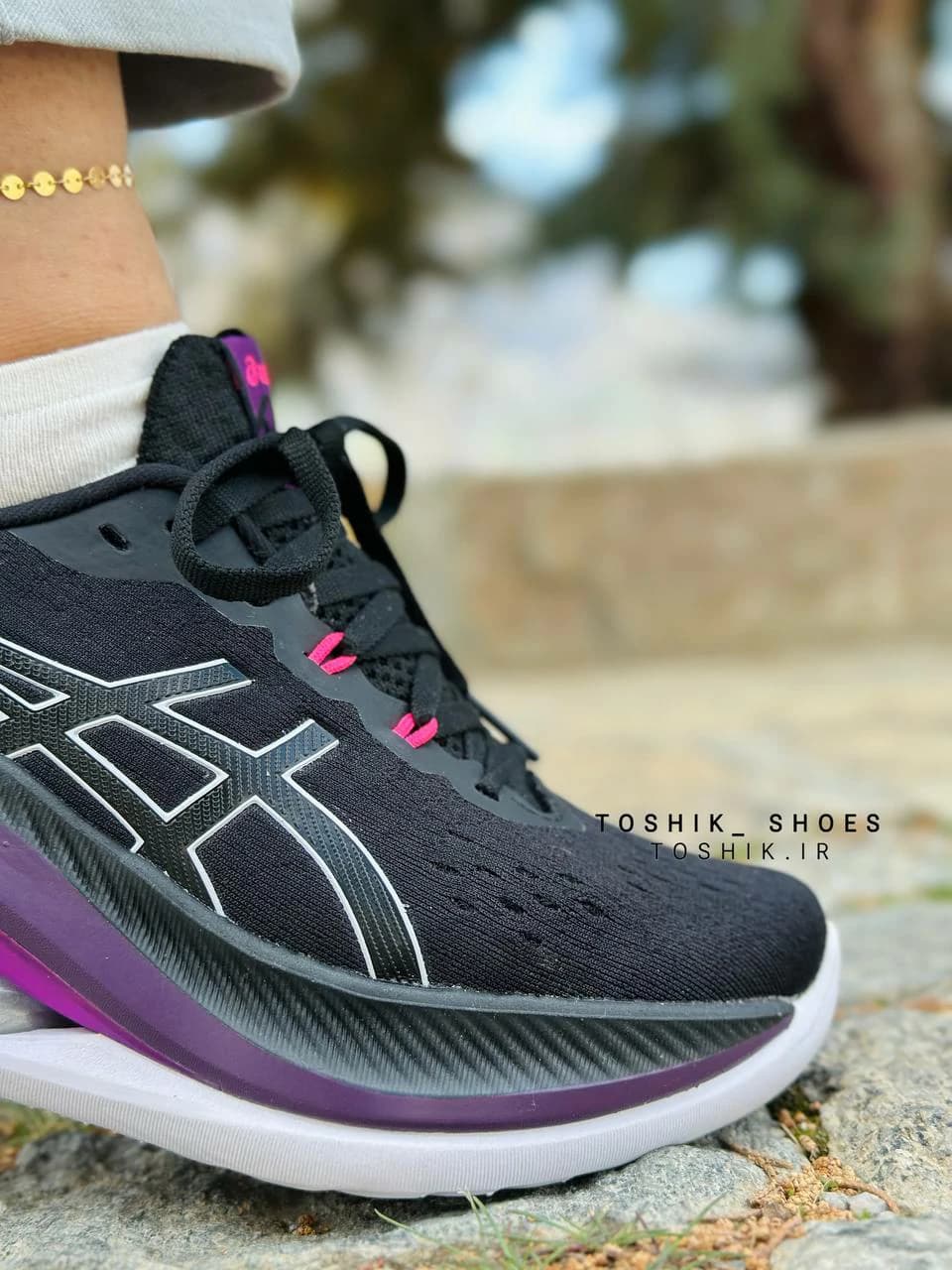 کفش اسیکس ژل کینسی مکس Asics GEL-KINSEI MAX مشکی بنفش — تصویر ۵