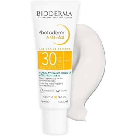 ضد آفتاب فتودرم آکنه مت بایودرما مناسب پوست چرب و مختلط Bioderma Photoderm Matifying Fluid AKN Mat Spf30 Combination Oily Skin 40ml