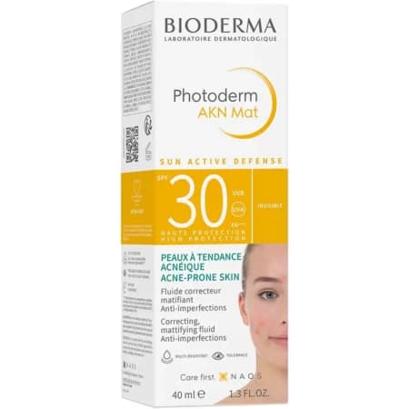 ضد آفتاب فتودرم آکنه مت بایودرما مناسب پوست چرب و مختلط Bioderma Photoderm Matifying Fluid AKN Mat Spf30 Combination Oily Skin 40ml — تصویر ۴