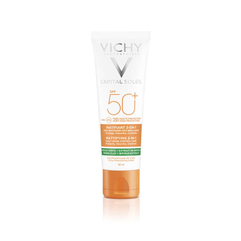 ضد آفتاب کاپیتال سولیل 3 در 1 پوست چرب و جوش دار ویشی VICHY CAPITAL SOLIEL MATIFIANT