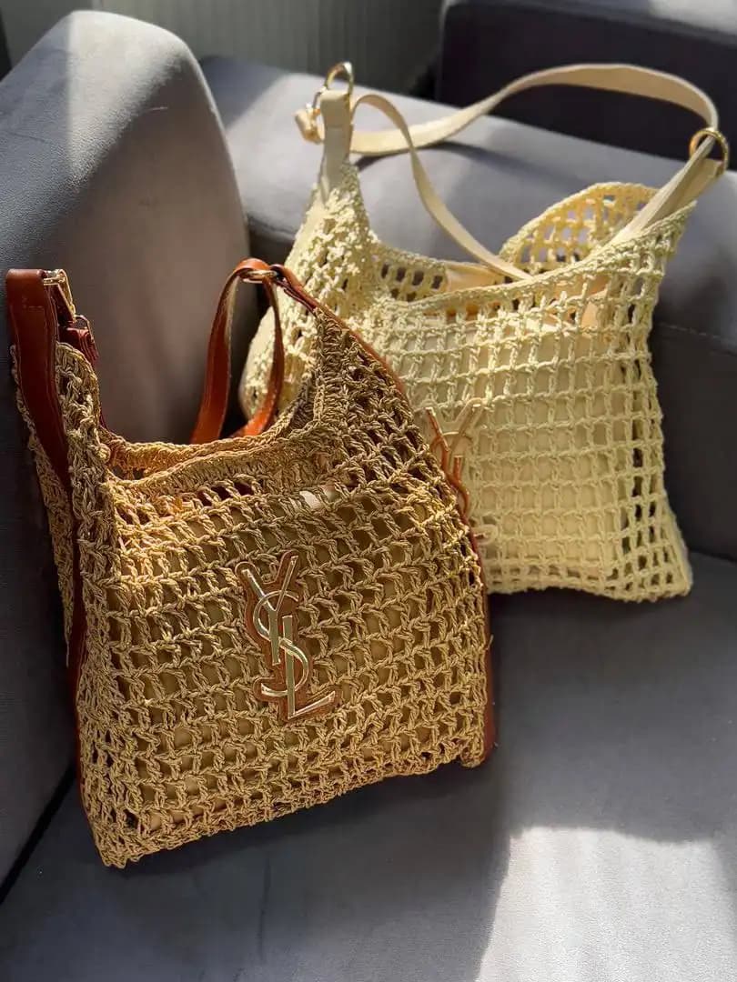 کیف حصیری مجلسی دستی و دوشی زنانه مدل رافیا