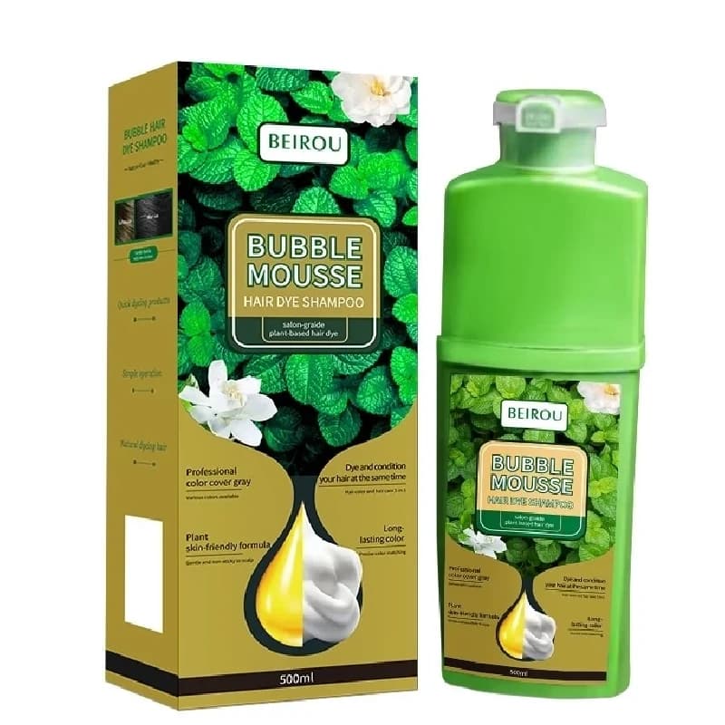 شامپو مو بابل موس BUBBLE MOUSSE رنگ مشکی حجم 500میل اصلی