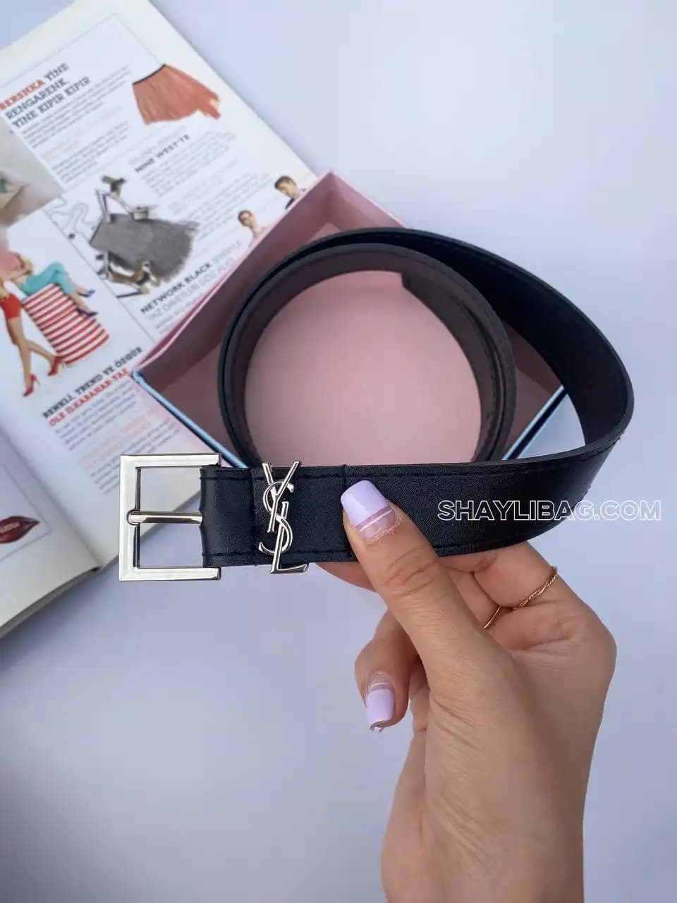 کمربند مجلسی ۲/۵ سانتی زنانه مدل ysl