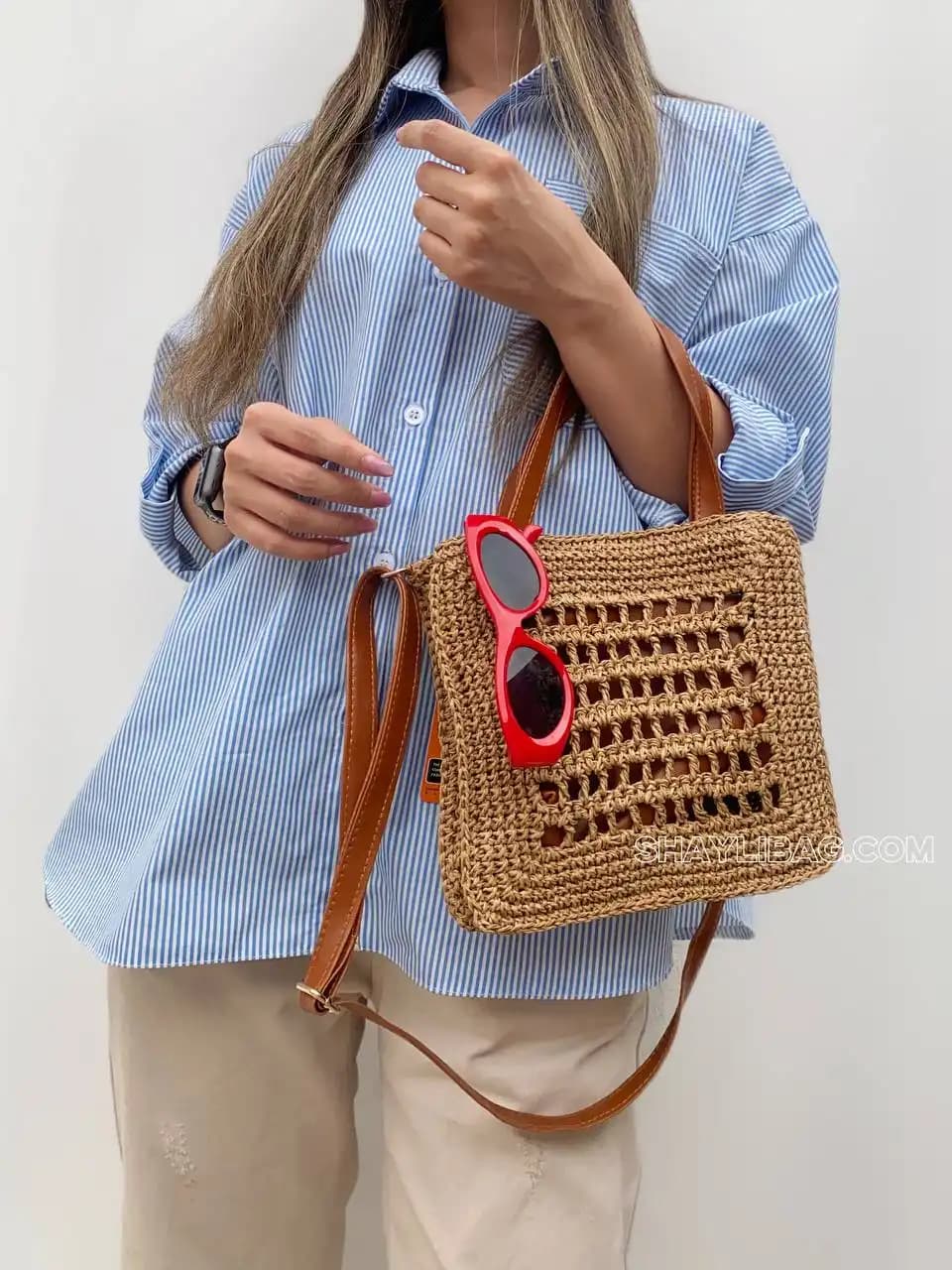 کیف کنفی دستی و دوشی زنانه مدل دریا