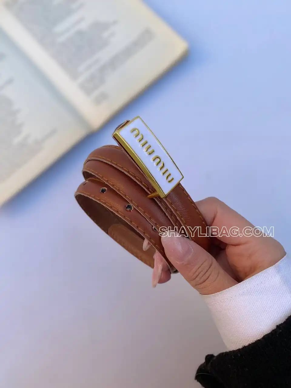 کمربند مینیمال 1/5 سانتی زنانه مدل میو — تصویر ۶