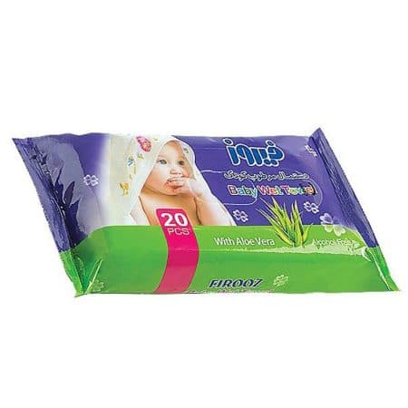 دستمال مرطوب کودک آلوئه ورا فیروز (60 عددی عددی) — تصویر ۲