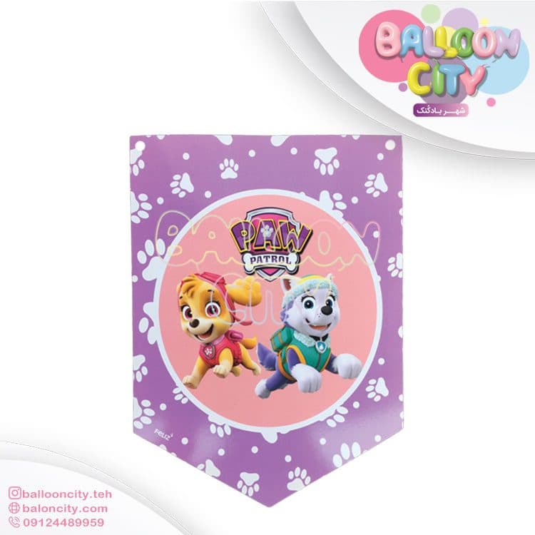 ریسه تم تولد طرح سگ نگهبان دخترونه Paw patrol girl بسته 2 متری