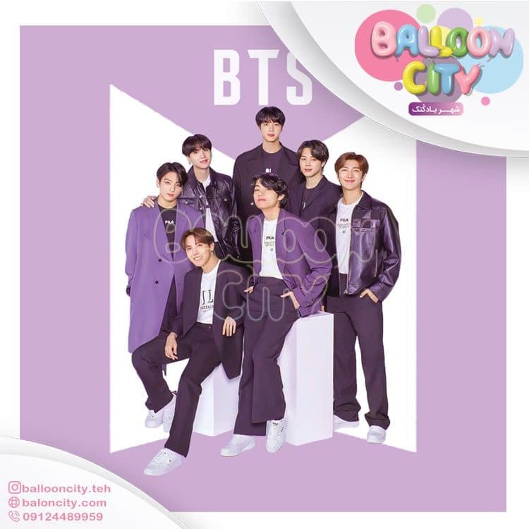 بنر تم تولد طرح بی تی اس BTS ابعاد 2 متر در 2 متر