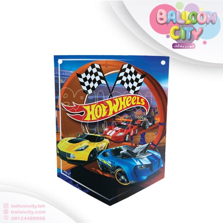 ریسه تم تولد طرح ماشین Hot Wheels بسته 2 متری