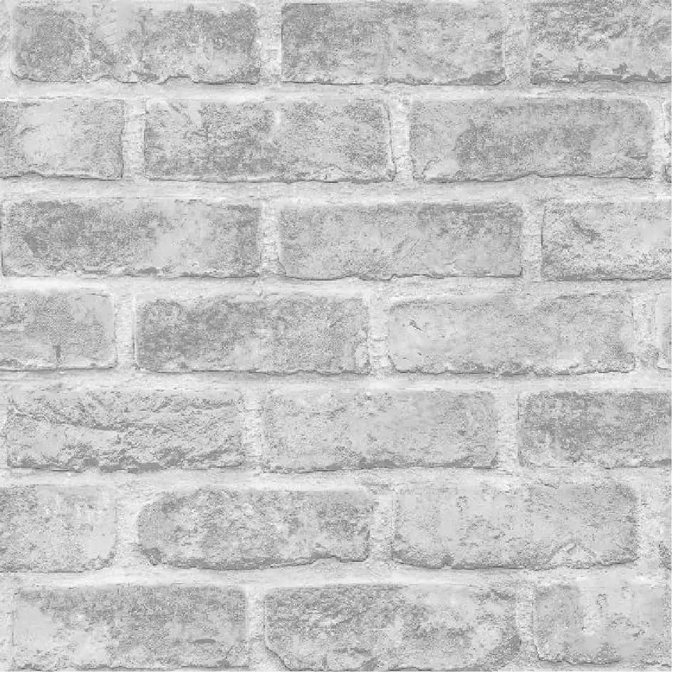 کاغذ دیواری طرح آجر طوسی NW8022