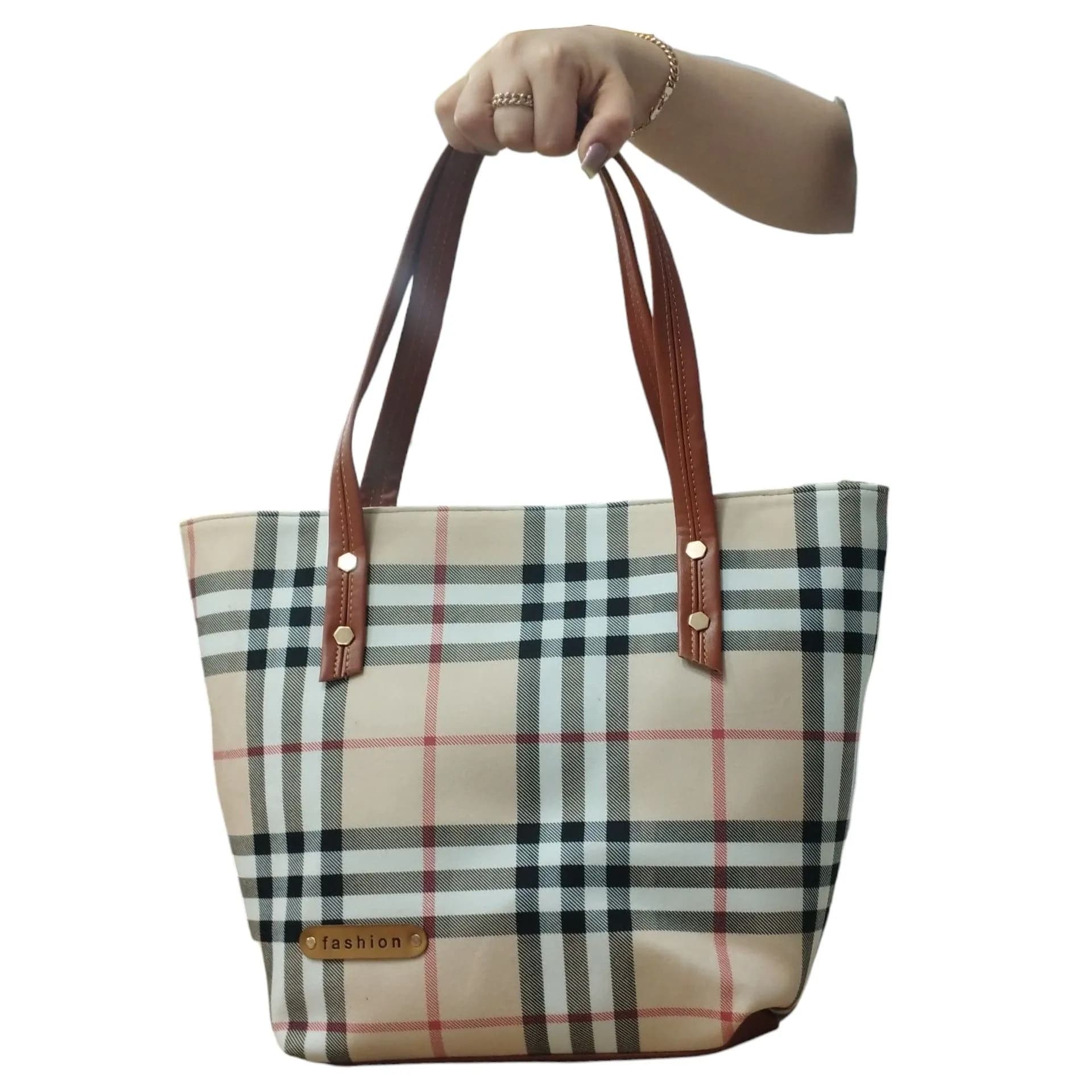 کیف دستی و ارایشی مدل فشن طرح باربری Burberry ( سایز 30*26*11) — تصویر ۲