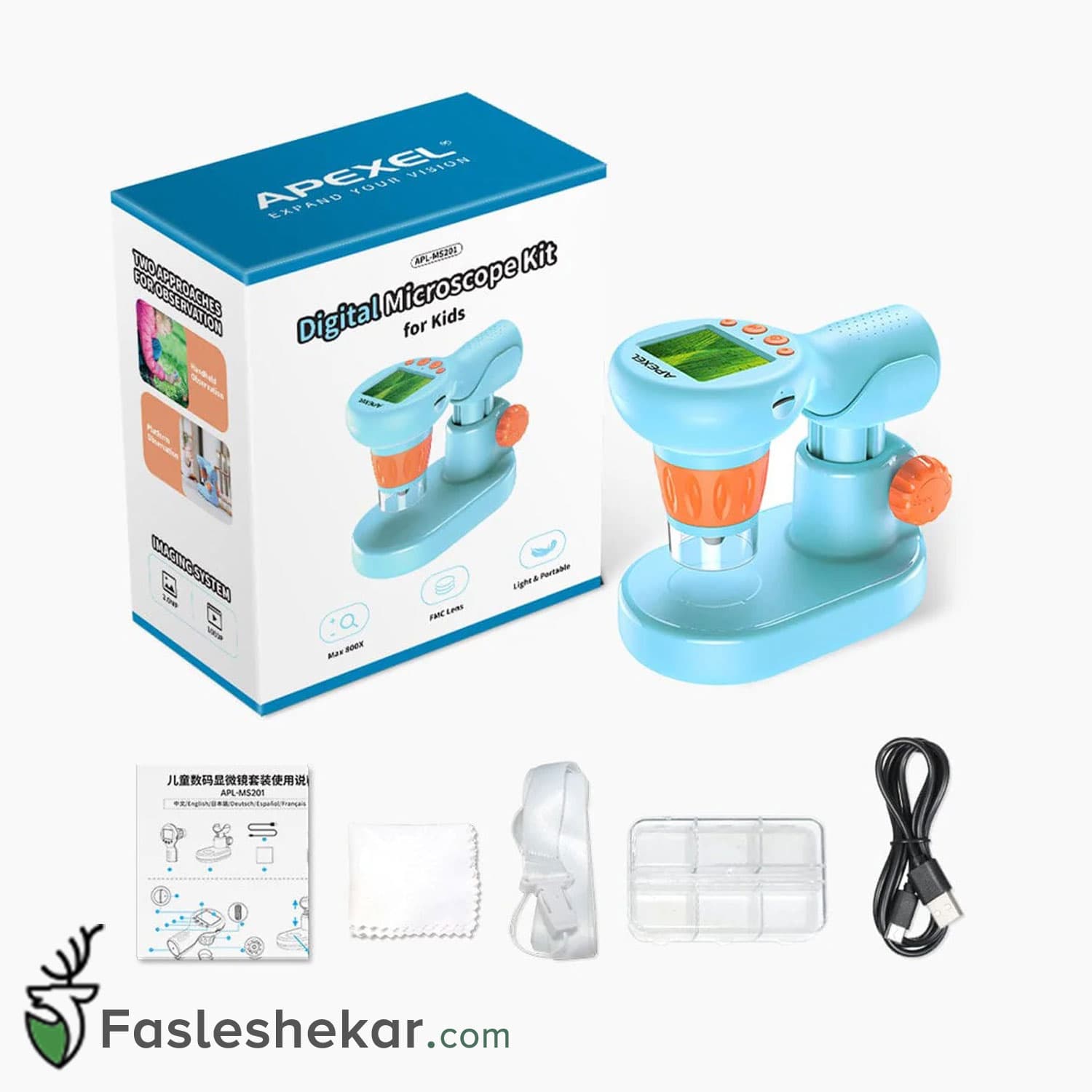 میکروسکوپ دیجیتال کودکان مدل APEXEL 800X MS201 — تصویر ۷