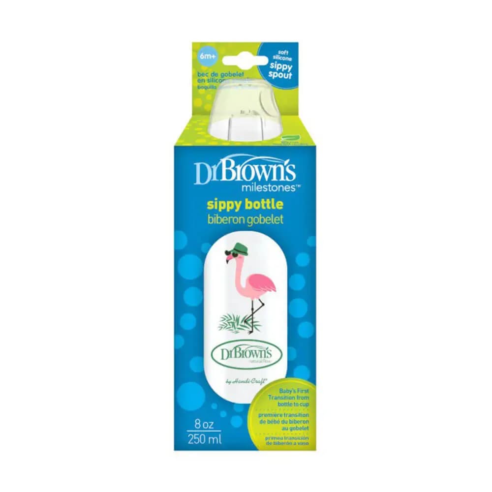 لیوان آبمیوه خوری 250 میل باریک طرح فلامینگو دکتر براون Dr Browns — تصویر ۳