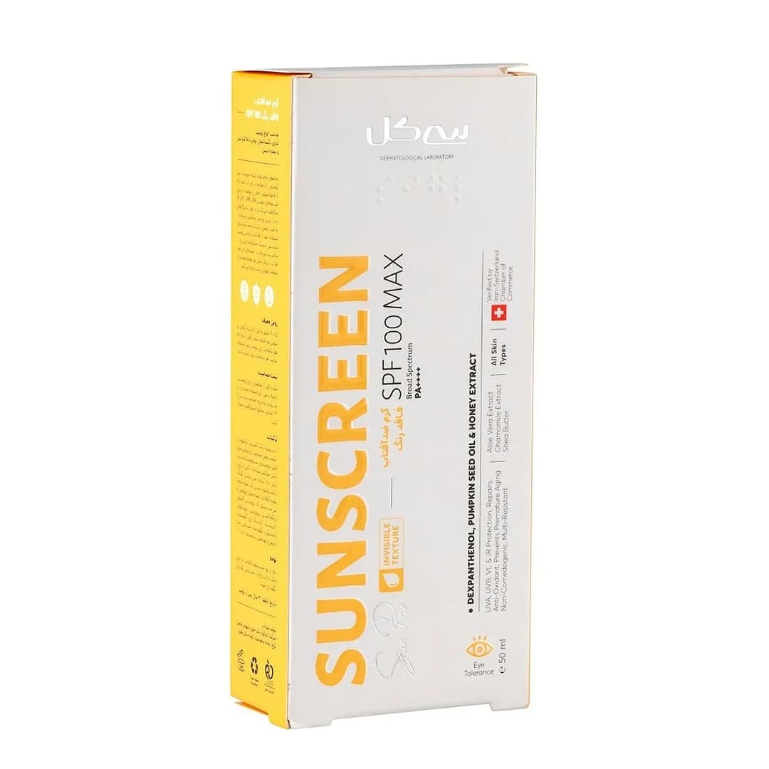 کرم ضد افتاب انواع پوست بی رنگ سی گل SPF100