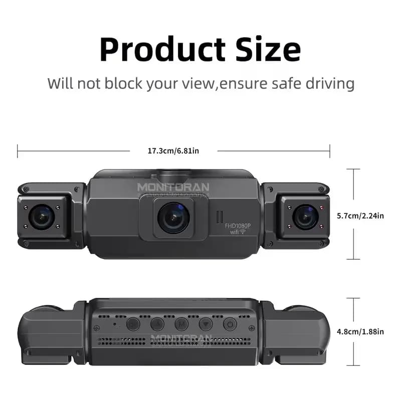 دوربین ثبت وقایع خودرو مدل 4 لنزه WiFi مدل D360 — تصویر ۳
