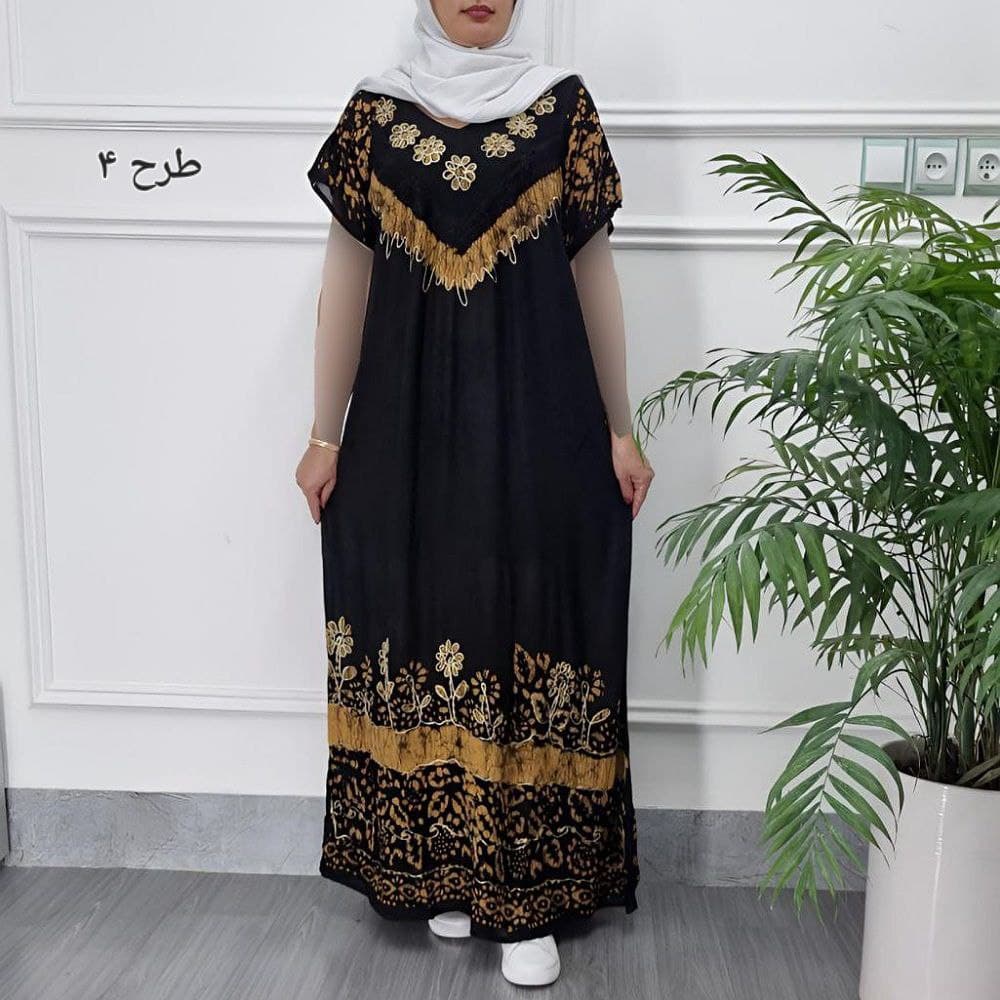 پیراهن ساحلی کریشه خامه دوزی مدل باتیک _ کد2208 — تصویر ۴