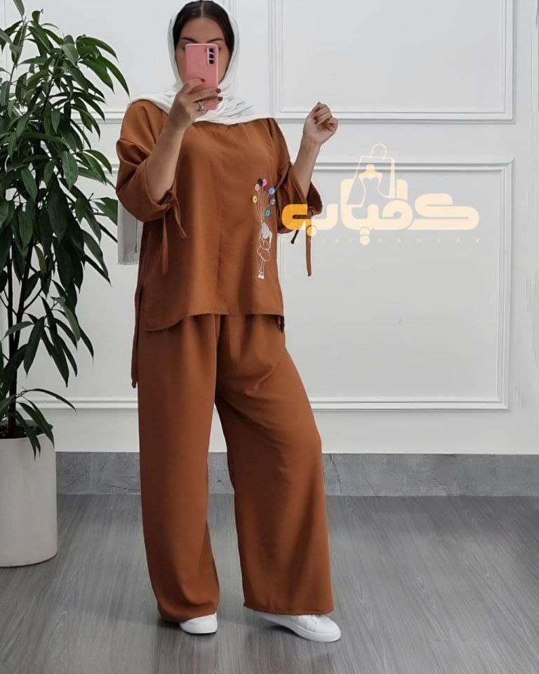 ست بلوزشلوار راحتی ابروباد طرح بادکنکی_کد2206 — تصویر ۸