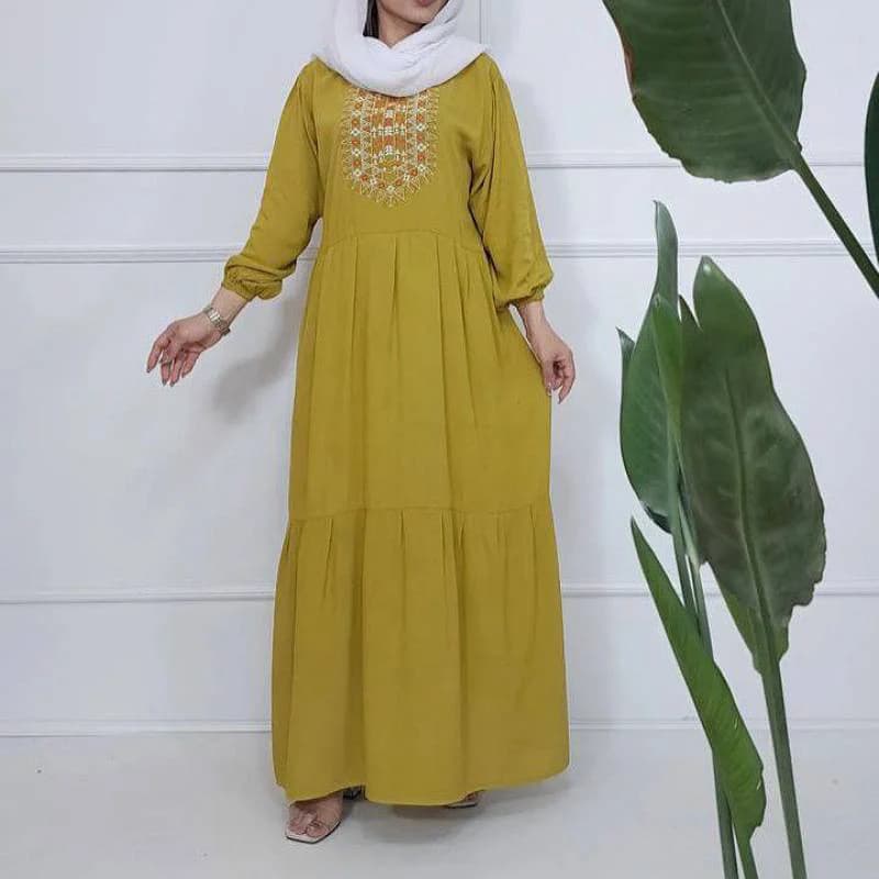 پیراهن ساحلی نخی راحتی مدل آیداچاپی/کد2190