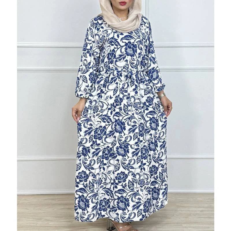 پیراهن ساحلی نخی طرح فلور/کد2186 — تصویر ۳