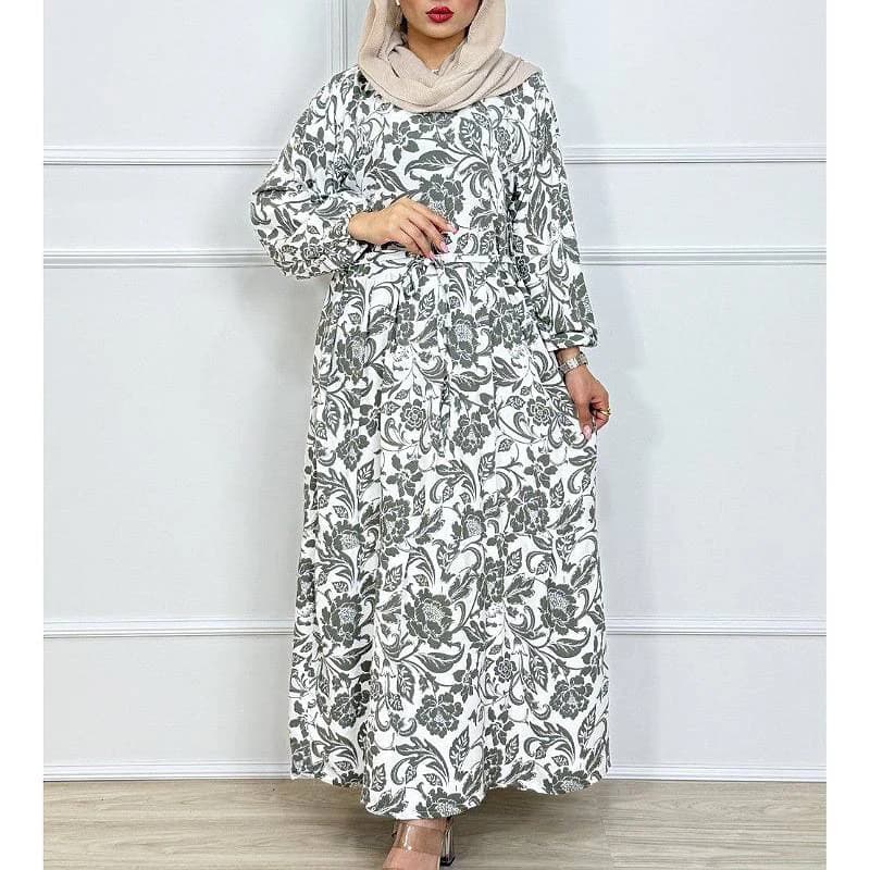 پیراهن ساحلی نخی طرح فلور/کد2186 — تصویر ۵