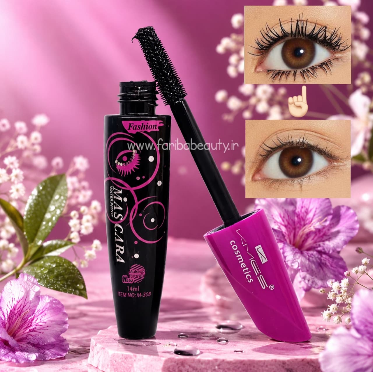 ریمل حجمدهنده و بلندکننده کایمس (KMES Lash Expansion Waterproof Mascara) — تصویر ۷