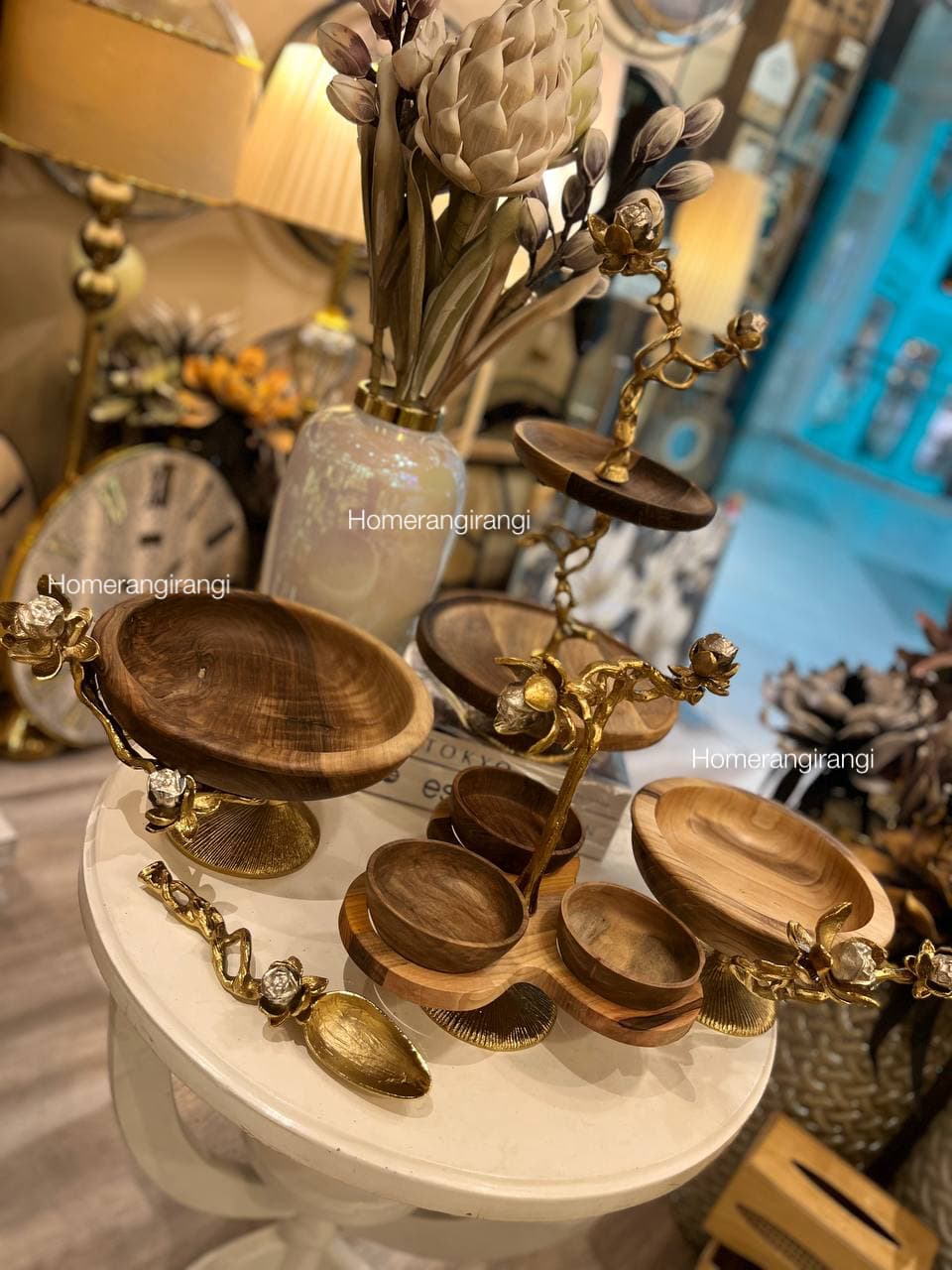 سرویس پذیرایی چوبی 5 تیکه چوب گردو