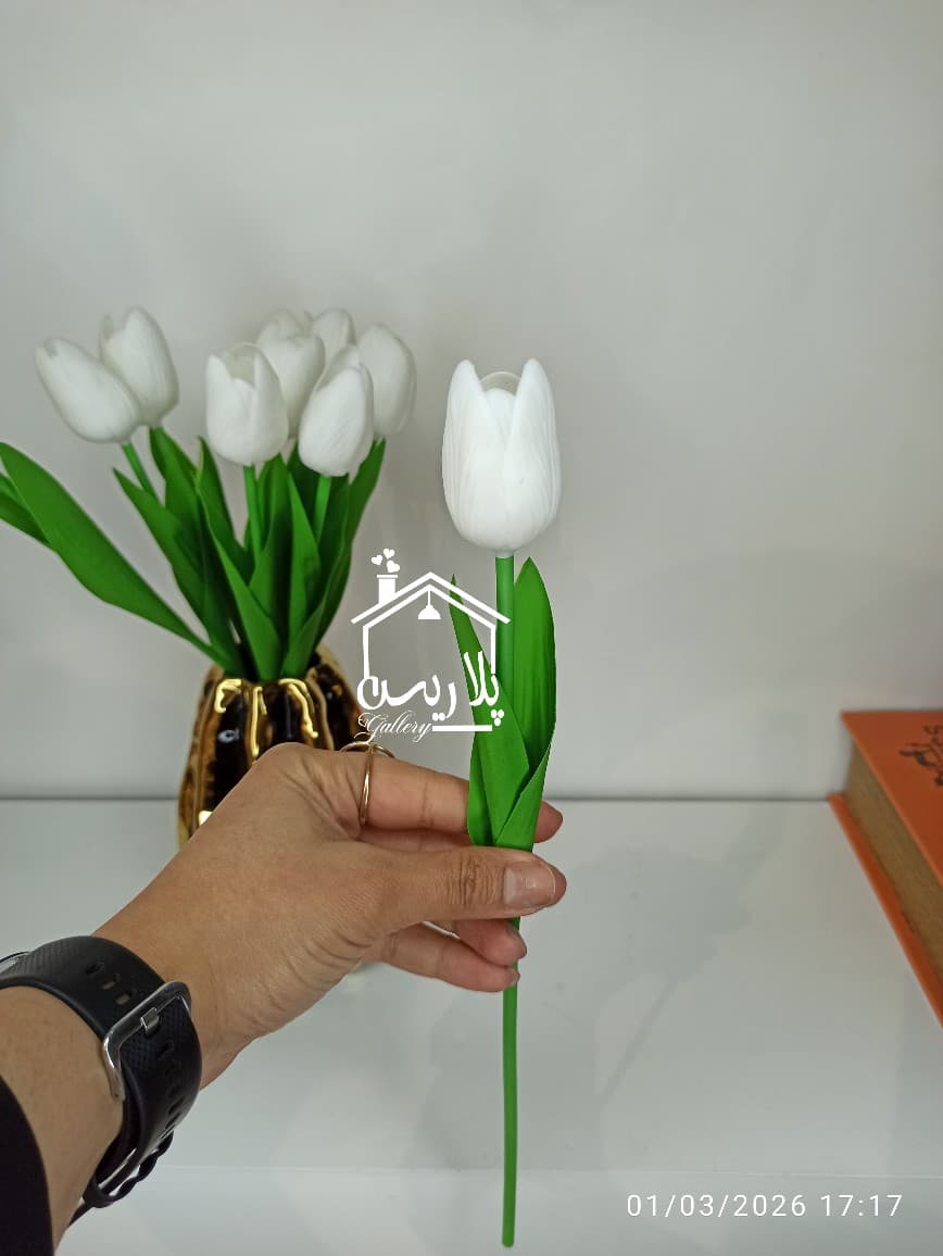 شاخه گل لاله لاتکس سفید 16336