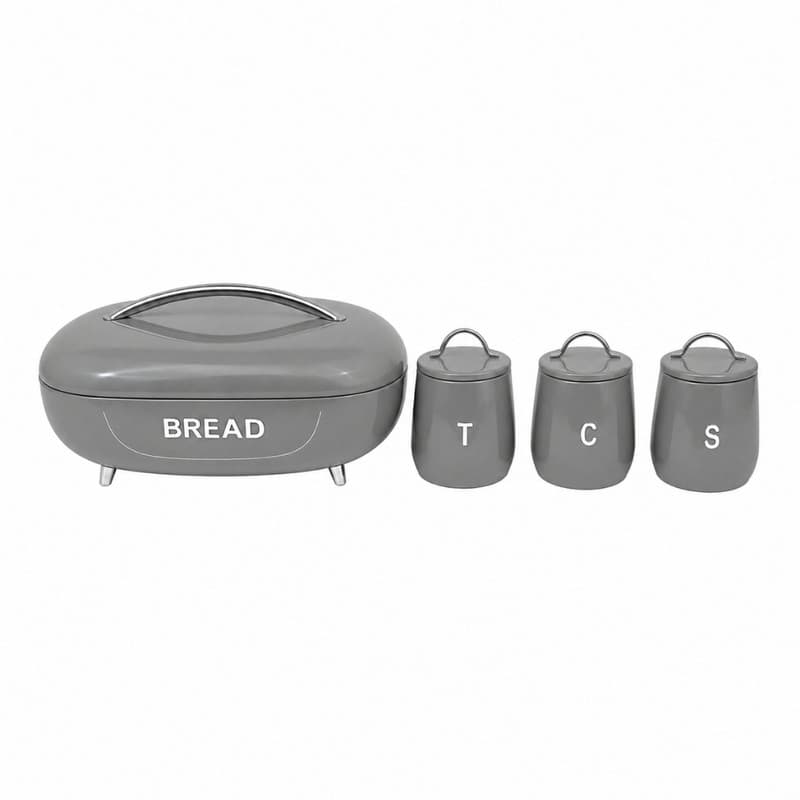 ست بانکه و ظرف نان 4 پارچه مدل RL-070-GREY