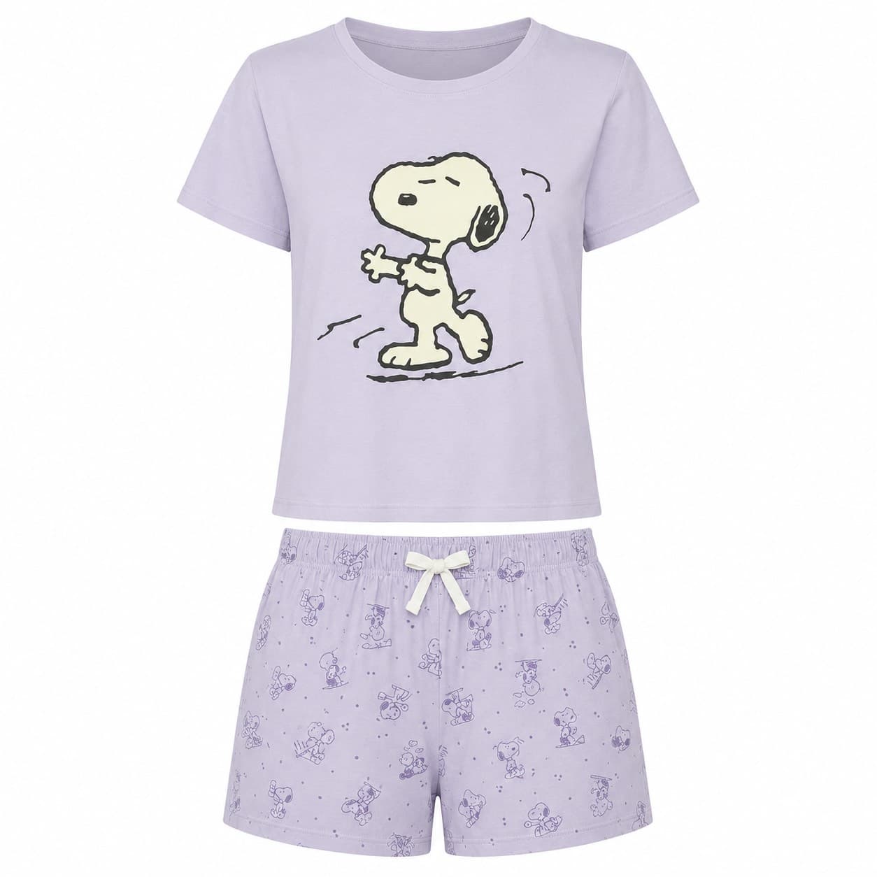 ست تیشرت شورتک زنانه برند UP2 fashion طرح Peanuts کد 848120